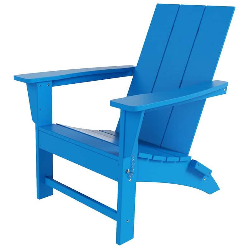 Shoreside Modern Poly Folding Eco-Friendly All Weather Adirondack Chair (Set of 8)