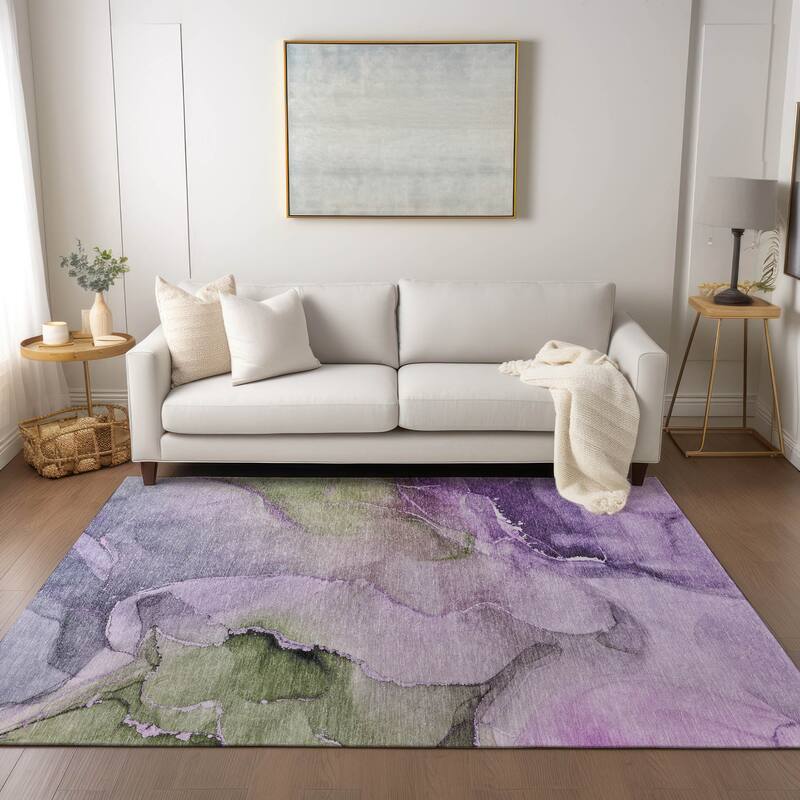 Almisi Contemporary Abstract Weather Resistant Classic Meets Modern Outdoor Rug