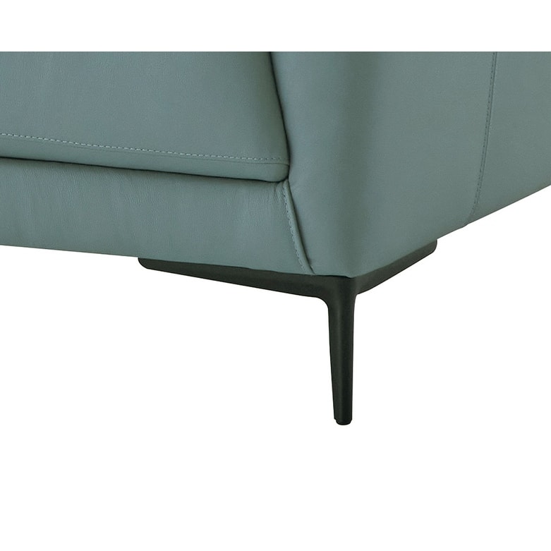 Top Grain Leather Loveseat, Small Sofa Couch with Loose Seat and Tight Back Cushion, Couch Settee with Metal Legs