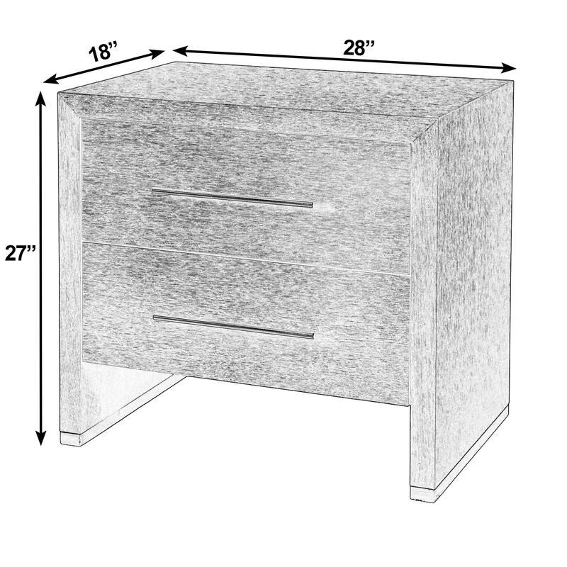 Porter 28 in. W Rectangular Wood 2 Drawer Nightstand