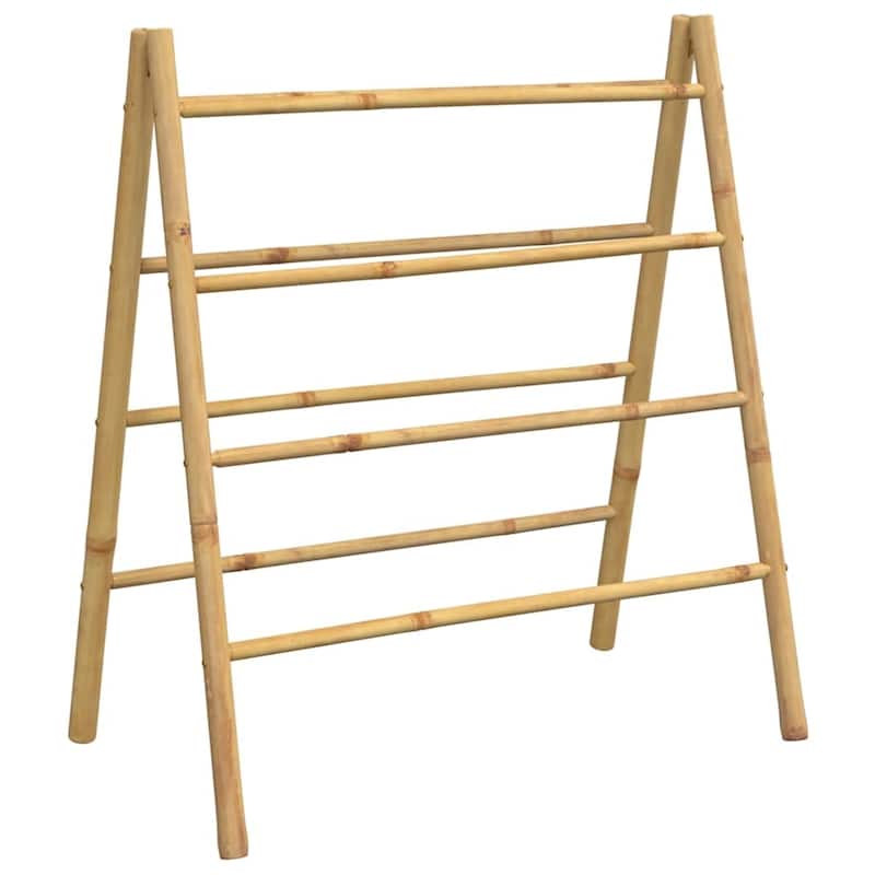 vidaXL Towel Ladder Natural Bamboo Bamboo Double Towel Ladder - 35.4 x 19.7 x 39.4