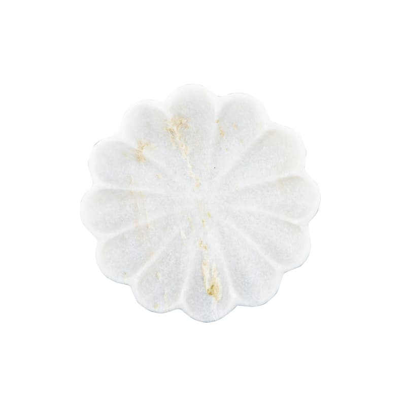 Carved Marble Flower Shape Dish