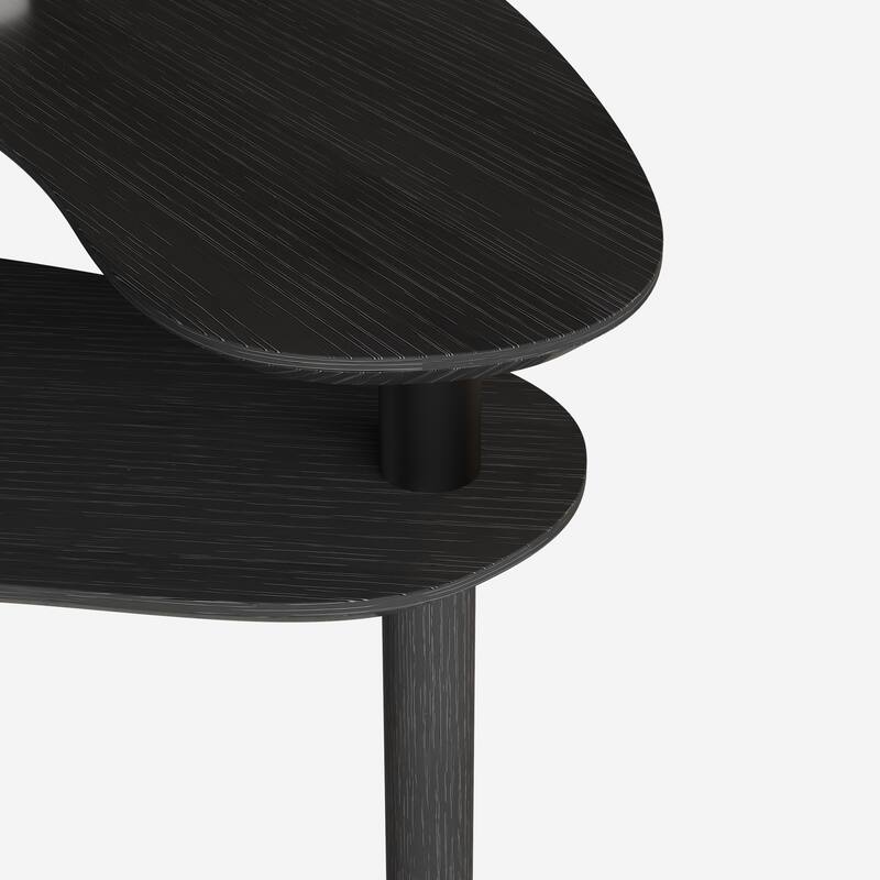Contemporary rotatable cocktail table with solid rubber wood legs, 360 degree rotating coffee table