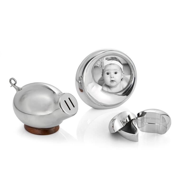 Nambe Kibo Piggy Bank - 8” L x 4.5” W x 4.25” H