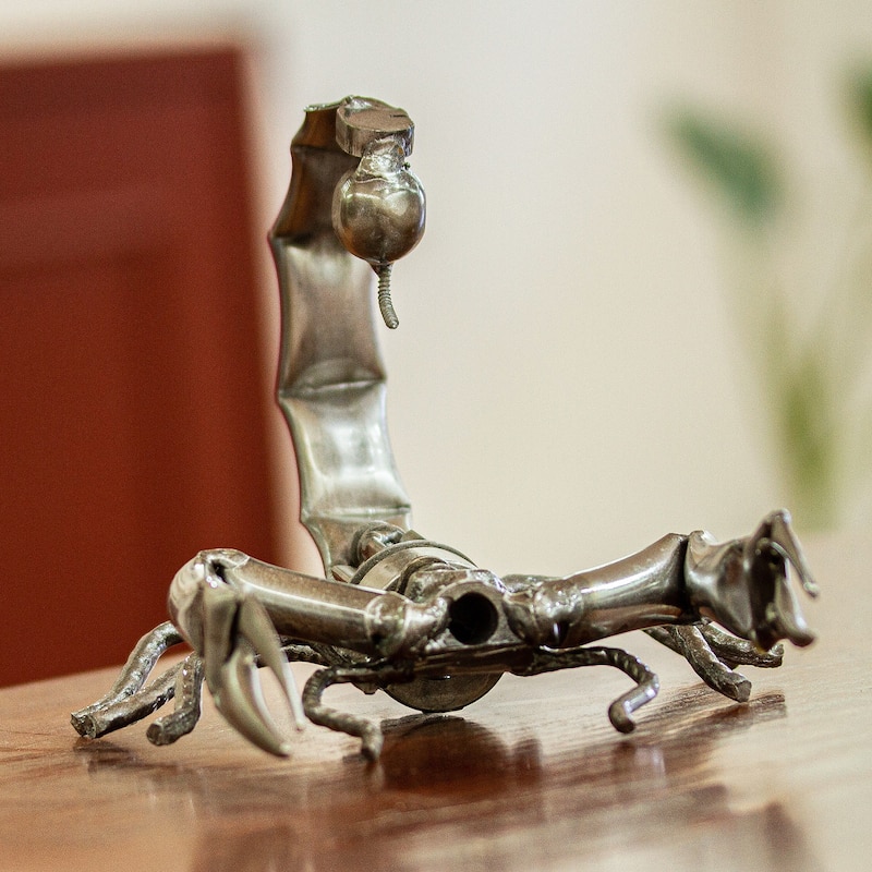 Novica Handmade Escorpion Rustico Recycled Metal Sculpture