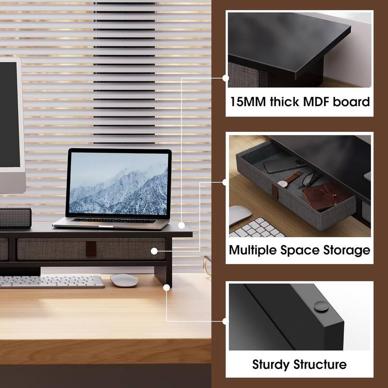 Fenge Dual Monitor Stand, 2 Tiers Monitor Riser for Desk