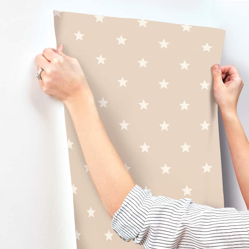 Advantage Starry Motif Light Brown Geometric Wallpaper