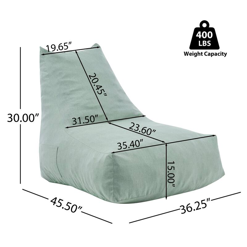 Christopher Knight Home - Lila Outdoor Patio Ergonomic Upholstered Bean Bag Chair with Shredded Foam Filled & Removable Cover