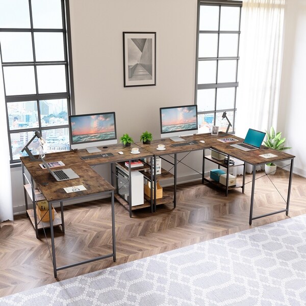 86.6 Inch L Shaped Desk Reversible Corner Office Computer