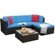 preview thumbnail 22 of 59, Homall 5 Pieces Patio Furniture Sets Outdoor Sectional Sofa Manual Weaving Rattan