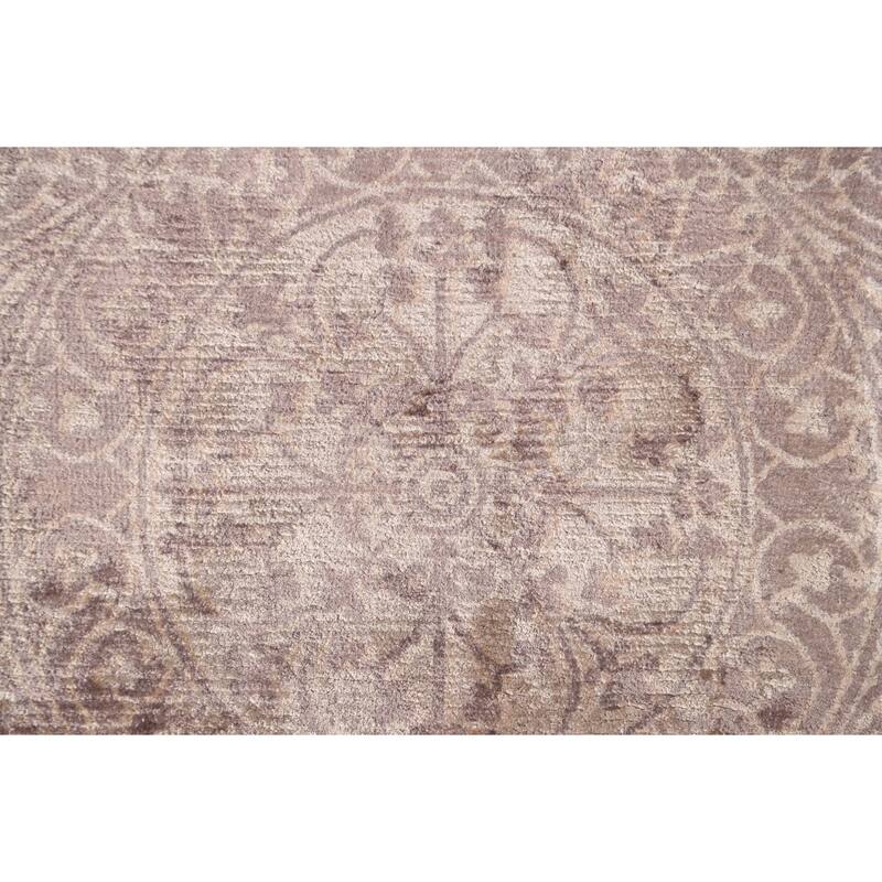 Beige Geometric Modern Oriental Accent Rug Handmade Wool Carpet - 2'1"x 3'9"
