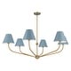 preview thumbnail 2 of 3, Xavier 6 Light Vibrant Gold + Blue Chandelier