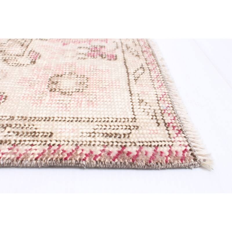 ECARPETGALLERY Hand-knotted Melis Vintage Dark Red Wool Rug - 6'7 x 10'4
