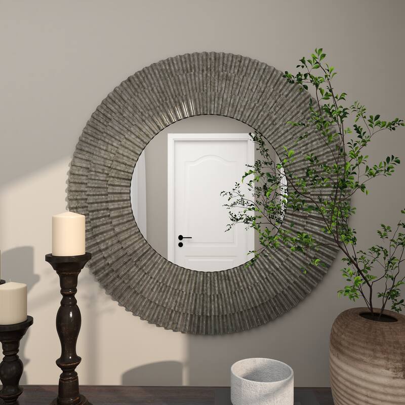 Gray Metal Room Wall Mirror