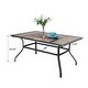 preview thumbnail 5 of 10, 7PCS Patio Dining Set, Large Rectangular Wood Like Top Table with 4 Metal Chairs and 2 Swivel Chairs