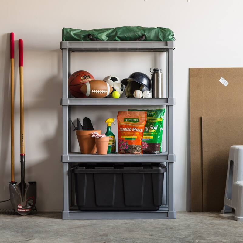 IRIS USA® Plastic Rack Shelf - Elephant Gray