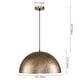 preview thumbnail 8 of 12, 1-Light Industrial Vintage Distressed Brass with Gold Leaf Dome Pot Lid Pendant Light/ Gold Kitchen Island Lighting
