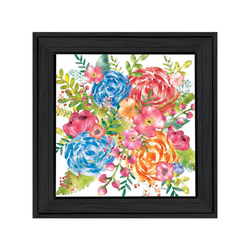 TrendyDecor4U Contemporary "Spring Floral I" Framed Print Wall Art