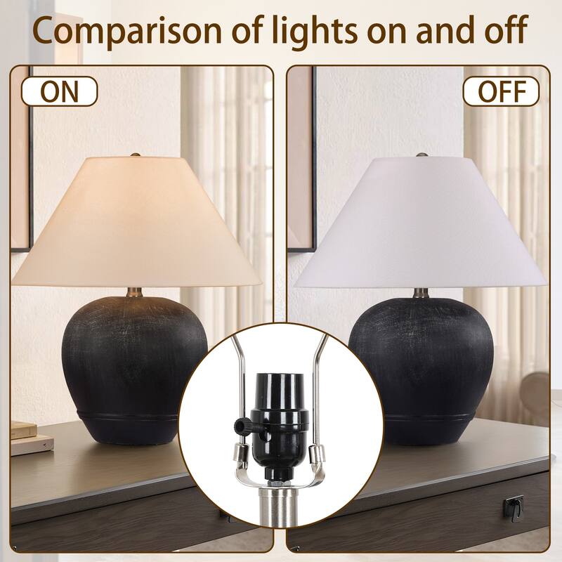 Ceramic Table Lamp with Linen Shade