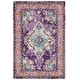 preview thumbnail 117 of 164, SAFAVIEH Monaco Lillie Boho Medallion Distressed Area Rug 4' x 5'7" - Violet/Light Blue