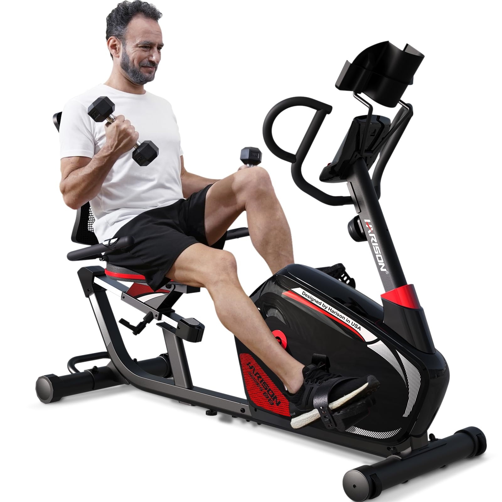 Magnetic Recumbent Exercise Bike with Arm Exerciser, Recumbent