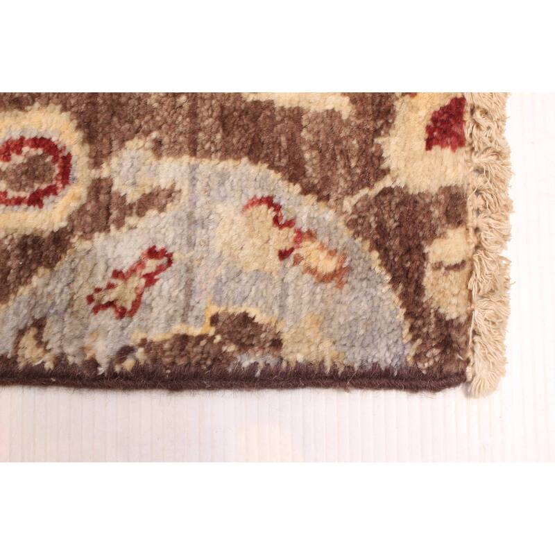 ECARPETGALLERY Hand-knotted Peshawar Ziegler Dark Brown Wool Rug - 8'0 x 9'10