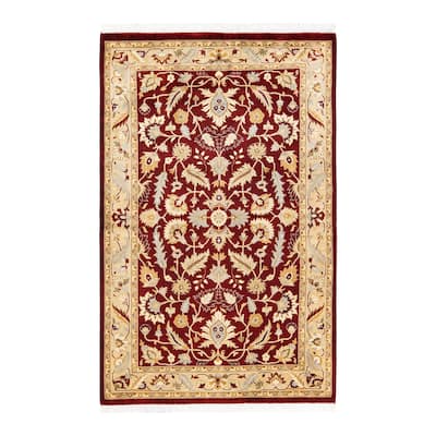 Overton Handknotted Wool Traditional Oriental Red Area Rug - 3' x 5'