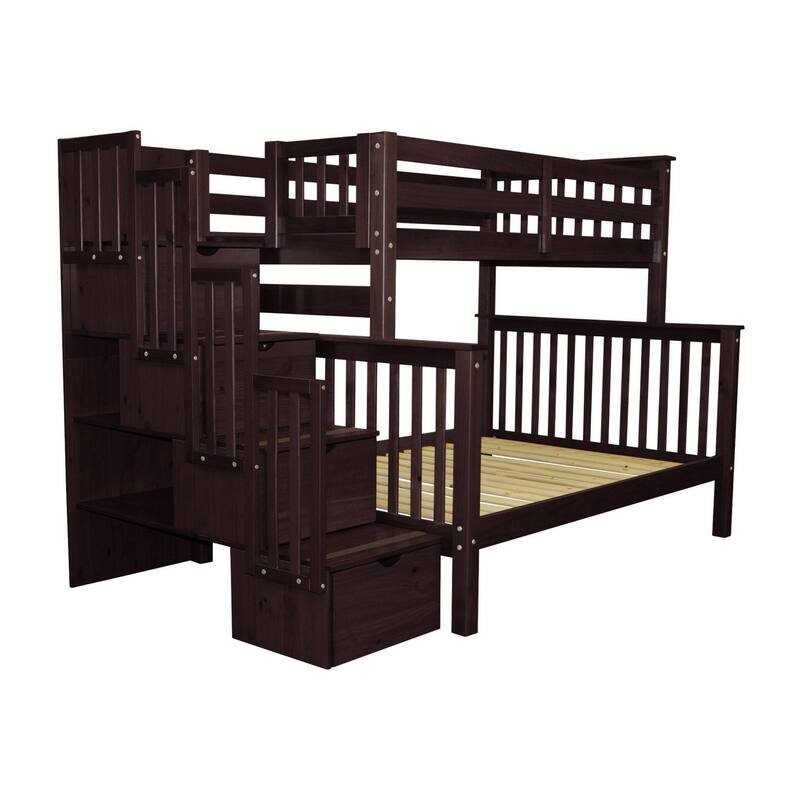 Taylor & Olive Trillium Twin over Full Stairway Bunk Bed