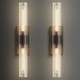 preview thumbnail 3 of 96, KAYLA Modern Glass Wall Sconces, Indoor Wall Lighting Wall Light Fixtures, Vanity Light with Glass Shade(2-Sets) 2-Pack - BLACK-24"-2 PACK