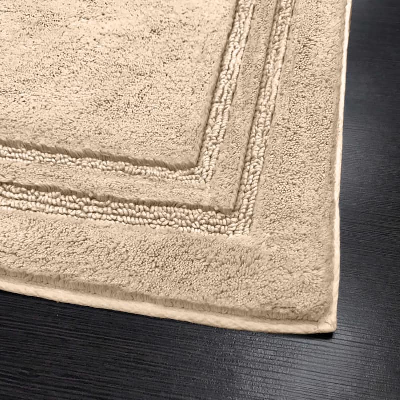 Superior Cotton Solid Non-slip Backing 2-Piece Bath Rug Set