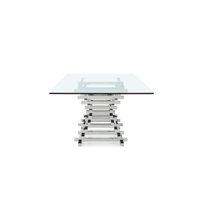 Modrest Crawford Modern Rectangular Glass Dining Table