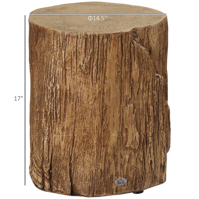 Tree Stump Shape Side Table with Adjustable Foot Pads