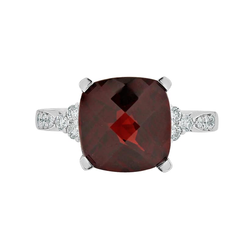 Auriya 1 1/5ct Fancy Cushion Garnet and Diamond Engagement Ring 1/4ctw 14k Gold