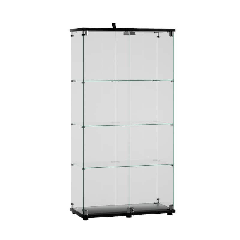 4-Shelf Glass Display Cabinet with Lock, 64"H Freestanding Curio Display Showcase for Collectibles
