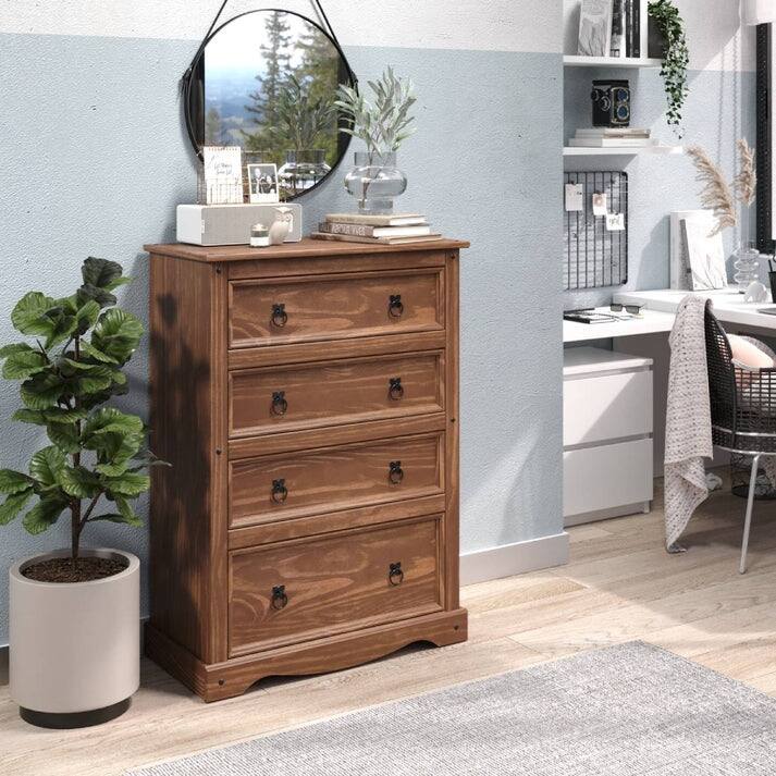 Wood Dresser 4 Drawers Chest Corona | Furniture Dash