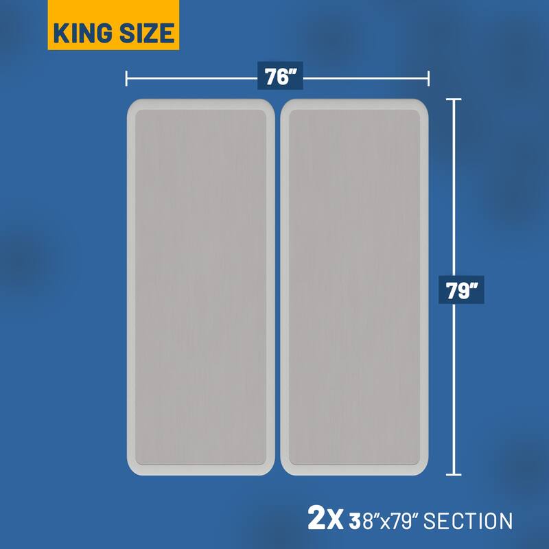 Box Spring Bed Base, 2" Wood Foundation, Quiet Noise Free, 2-Pieces Under Mattress-Support Box Spring, Fully Assembled, White