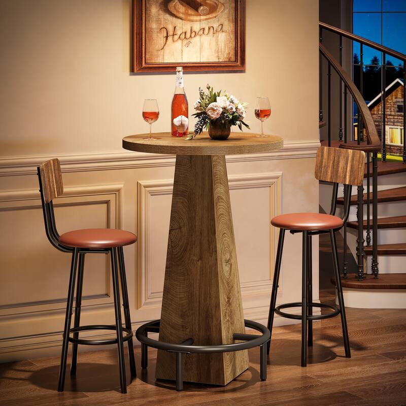 37.4" High Bar Table, Round Pub Table for Small Bars, Dining Room