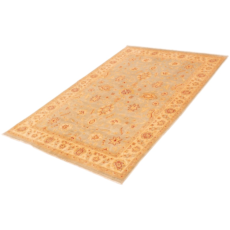 ECARPETGALLERY Hand-knotted Peshawar Oushak Grey Wool Rug - 6'0 x 9'2
