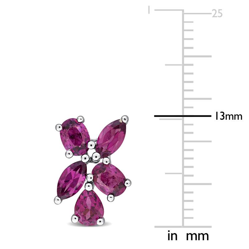 Miadora Multi-Gem Cluster Drop Earrings Sterling Silver