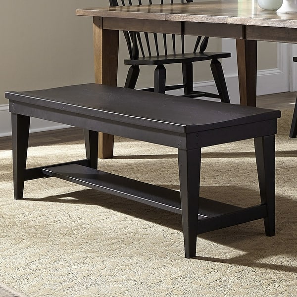 The Gray Barn Wisteria Traditional Rustic Black Bench - Overstock ...