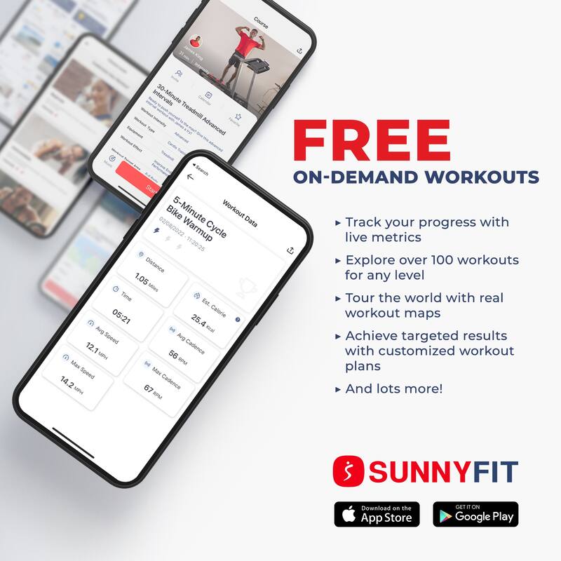 Sunny Health & Fitness Essentials Series Magnetic Smart Recumbent Bike with SunnyFit® App Bluetooth Connectivity