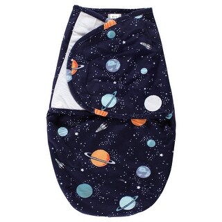 Hudson Baby Plush Faux Fur Swaddle Wrap, Space, 0-3 Months - Space - 0-3 Months