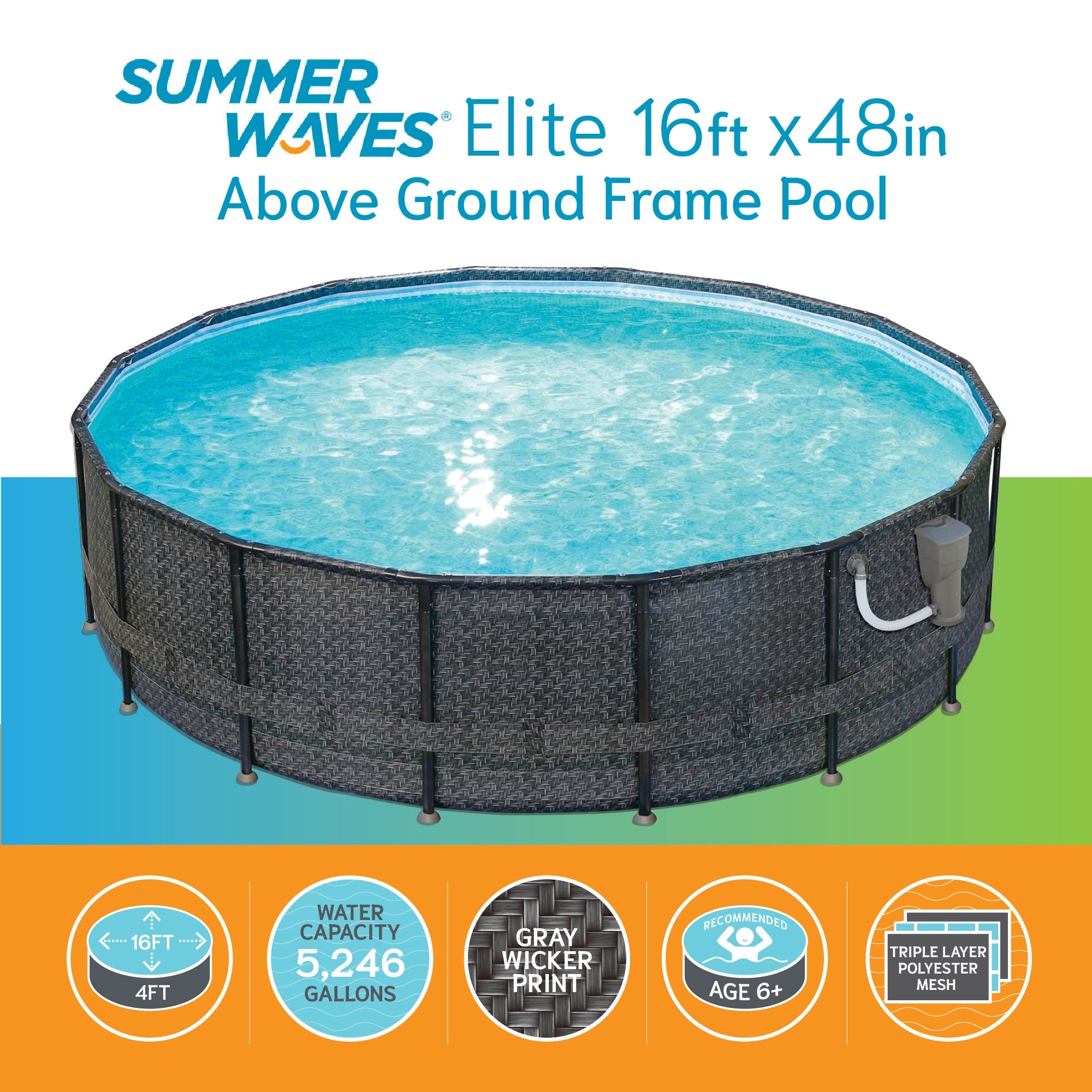 Summer waves elite pool 16x48 discount