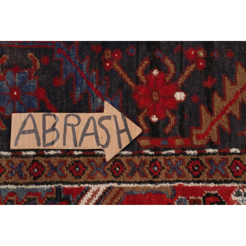 Hand Knotted Oriental 100% Wool Carpet Traditional Medallion Red Heriz Area Rug - 10' 1'' X 7' 7''