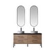 preview thumbnail 30 of 78, Trento Bath Vanity with Sintered Stone Top with Concrete Sink (C) 60 in. - North American Oak-With Mirror