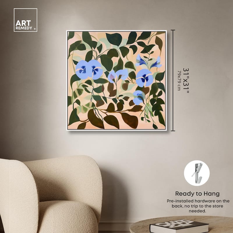 Naive Blue Flowers Canvas by Art Remedy