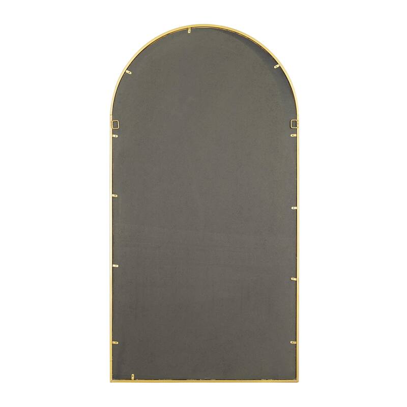 Black or Gold Metal Window Pane Inspired Room Wall Mirror with Arched Top