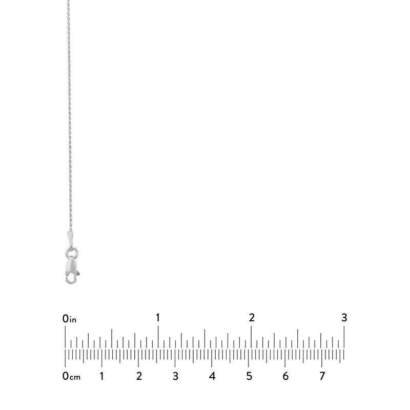 Curata 14k White Gold 0.85mm Diamond Cut Wheat Chain Necklace (Lobster)