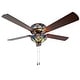 preview thumbnail 2 of 10, River of Goods Lemsine Blue Tiffany-Style Stained Glass Ceiling Fan - 52"L x 52"W x 19"H - 52"L x 52"W x 19"H