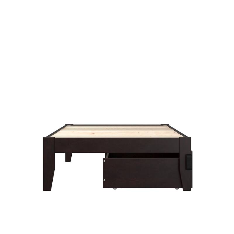 Colorado Twin Extra Long Bed with 2 Drawers in Espresso